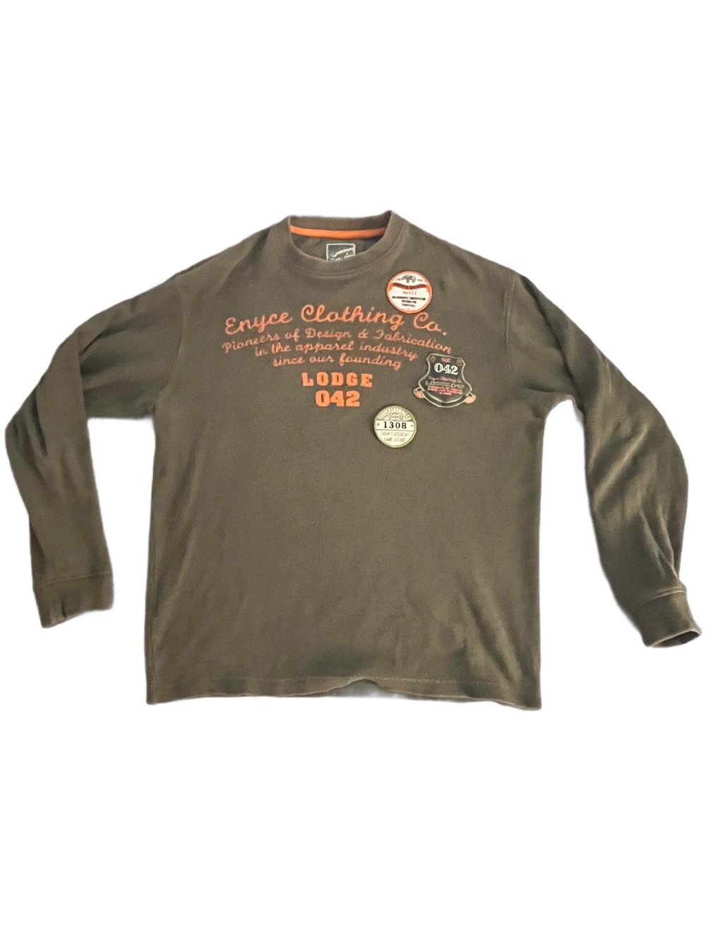 Vintage Y2K Enyce Men’s Olive Long-Sleeve Large